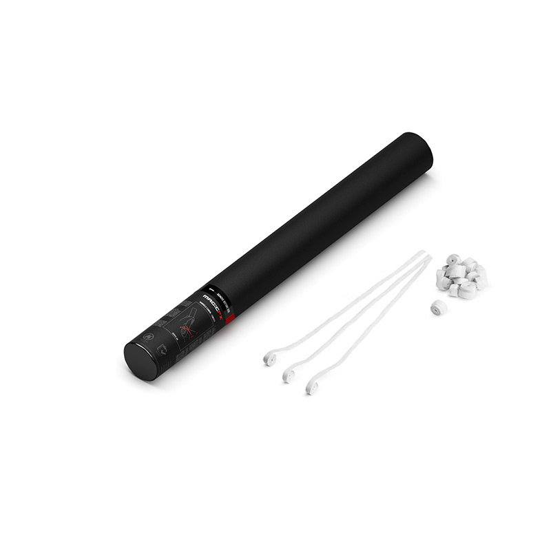 Handheld Cannon Streamers White 50cm