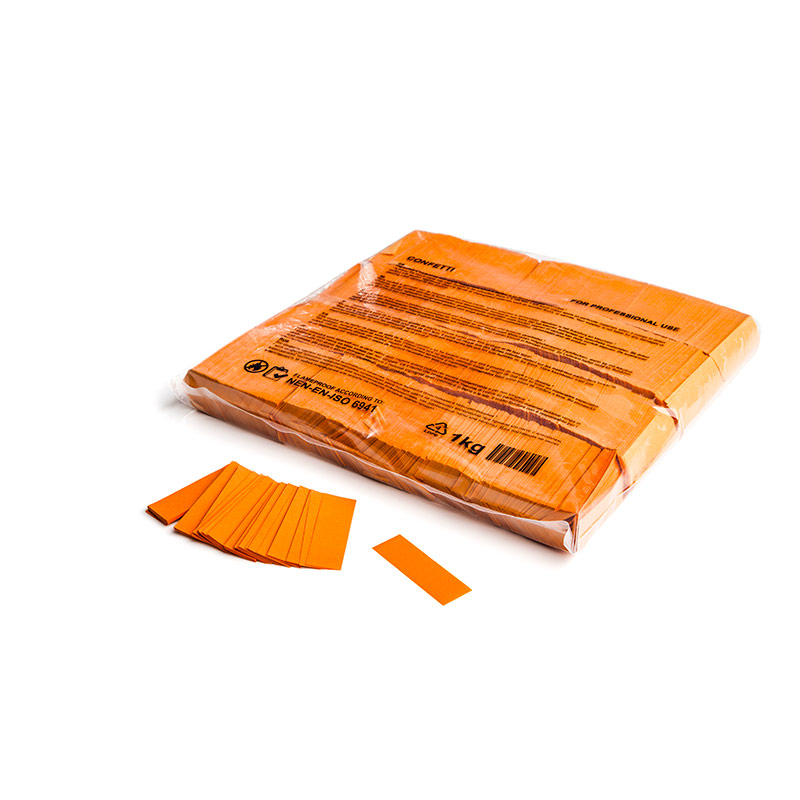 Slowfall confetti rectangles 55x17mm - Orange