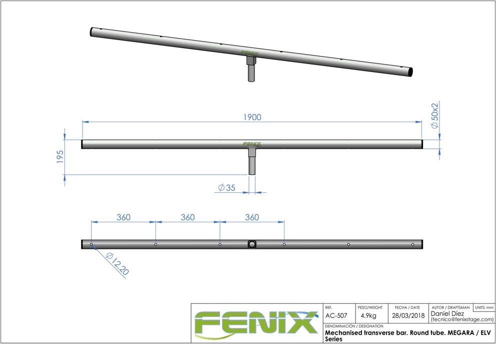 T-Bar AC-506B rund für Stativ Megara/ELV