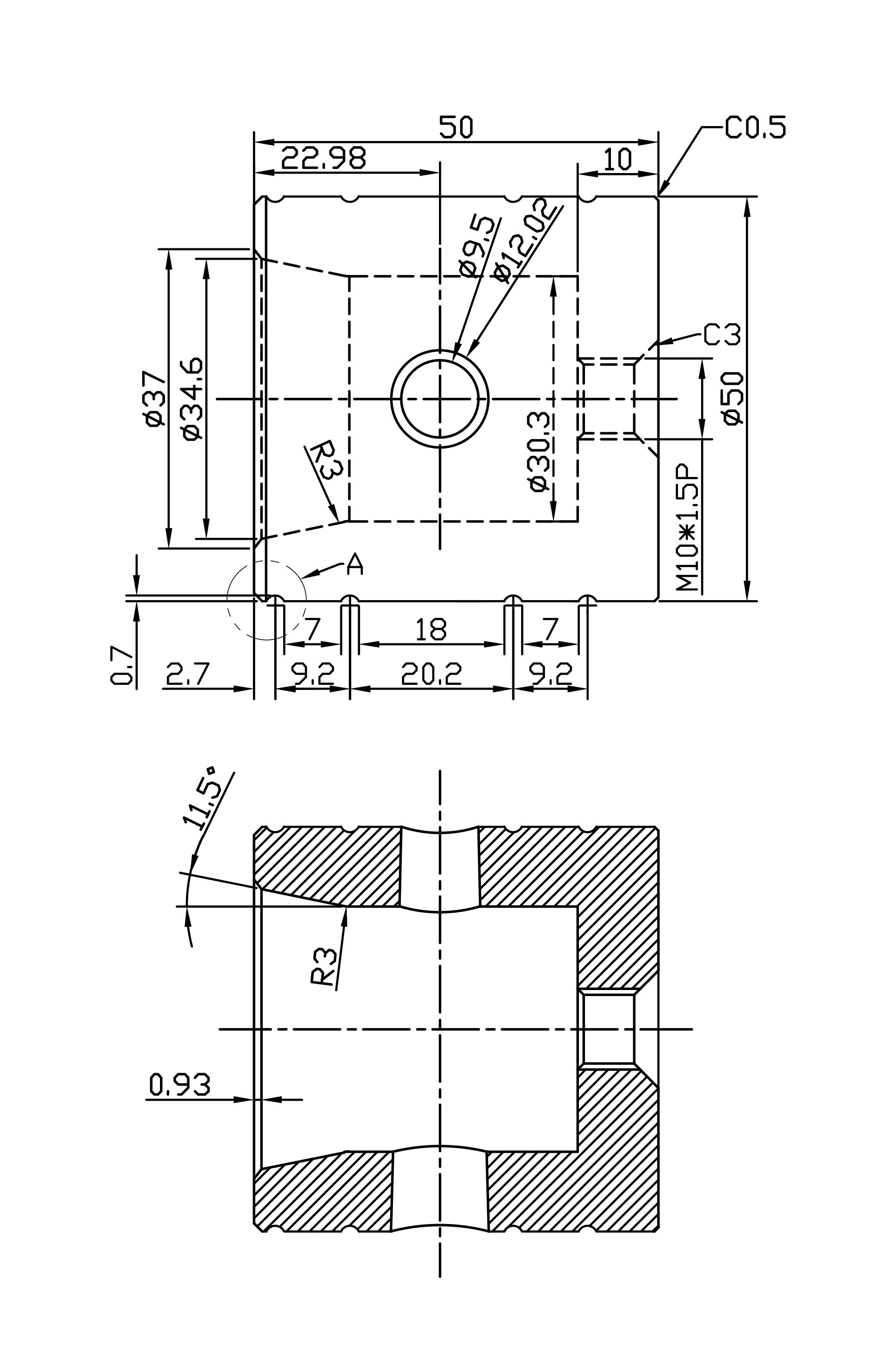 Anschraubhülse female für F31-F45