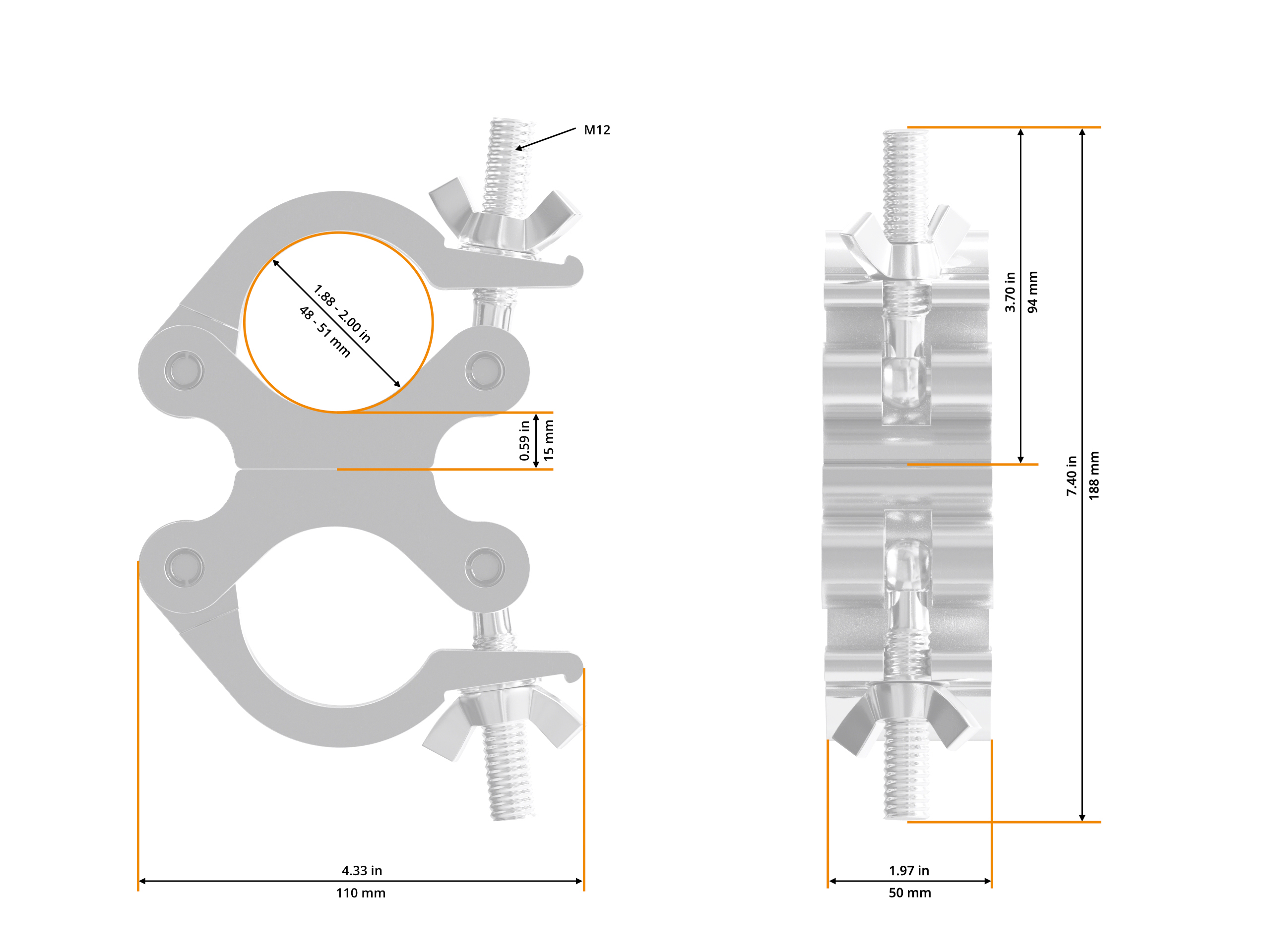 Swivel Coupler 48-51/50/500kg