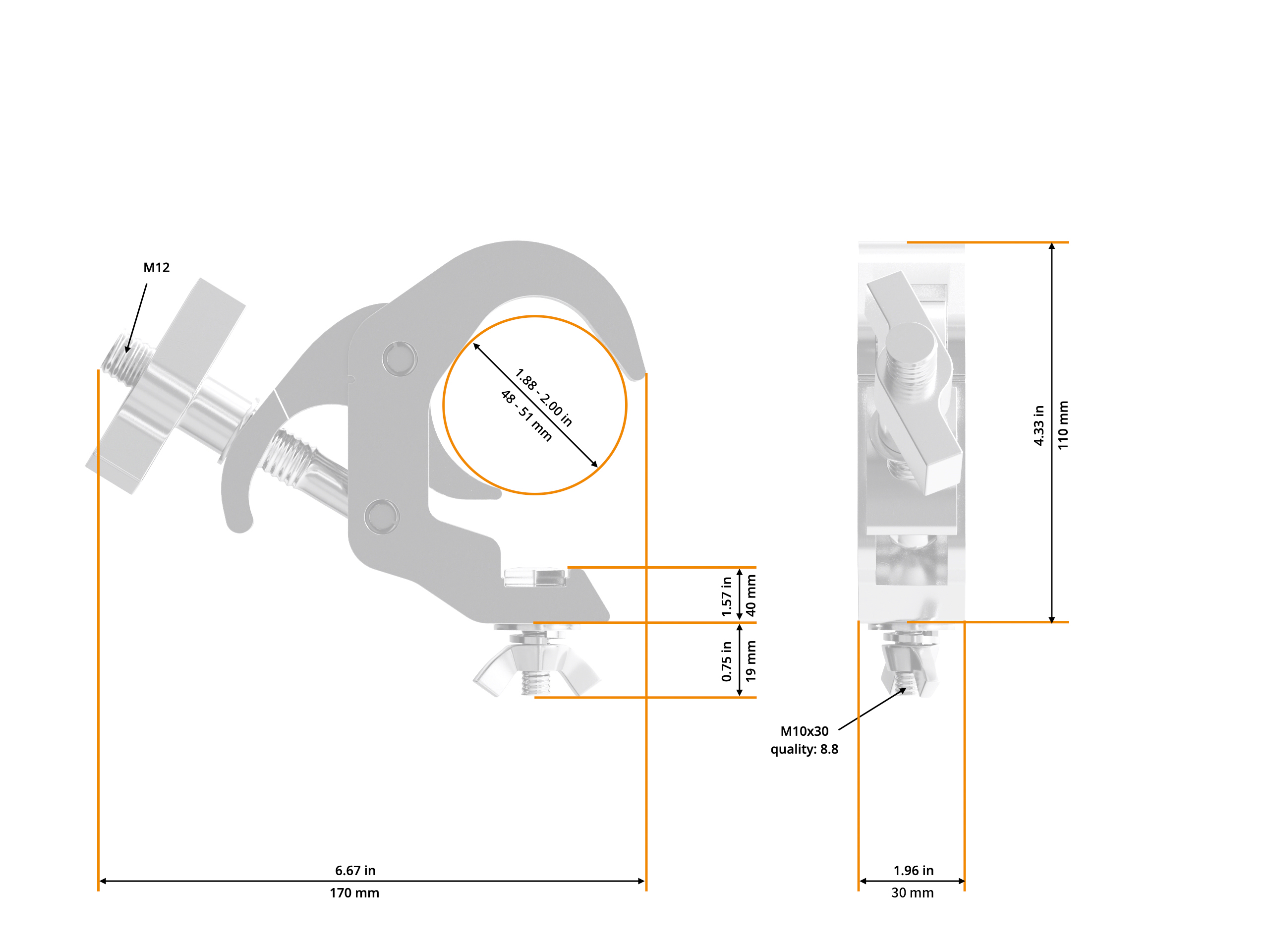 Selflock Hook Easy 48-51/30/250kg stage black