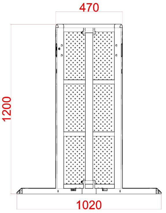 Crash Barrier - gerades Element mit Kabelführungstür