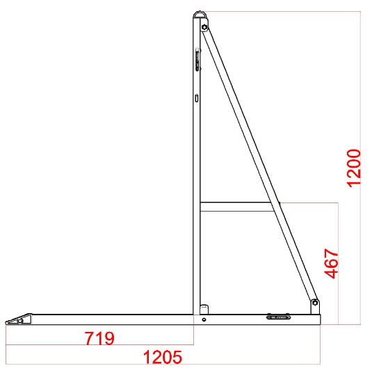 Crash Barrier - gerades Element - BLACK
