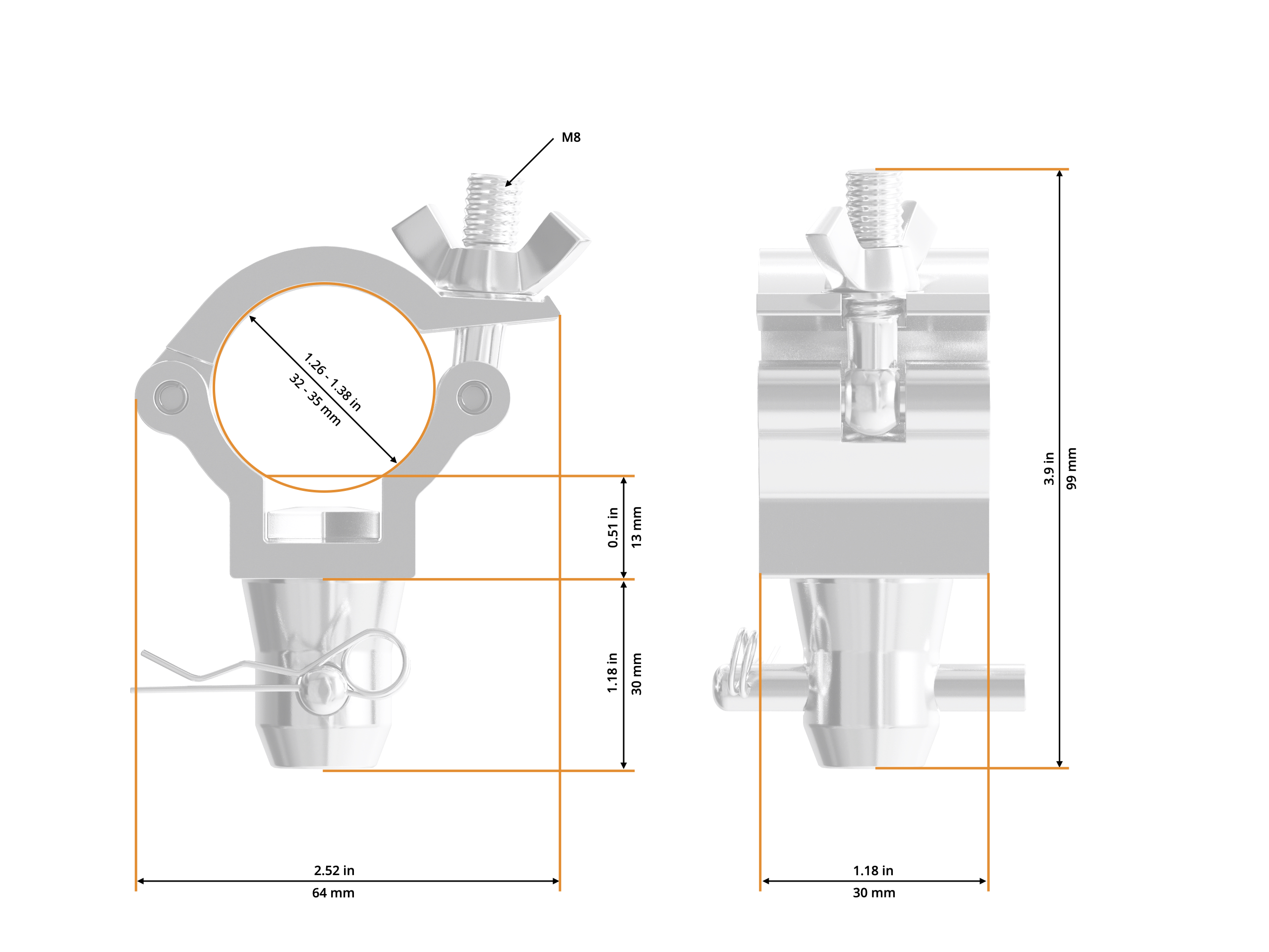 Half Coupler Small 35 Halfconical 32-35/30/35kg