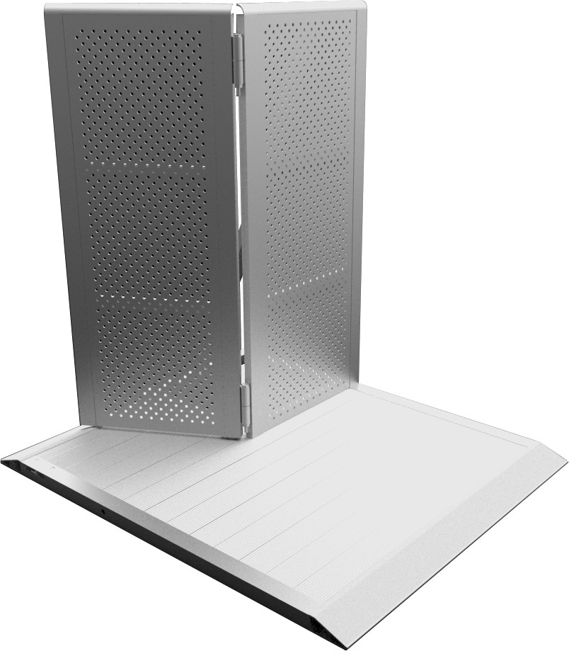 Crash Barrier - gerades Element mit Halbtür Öffnung links