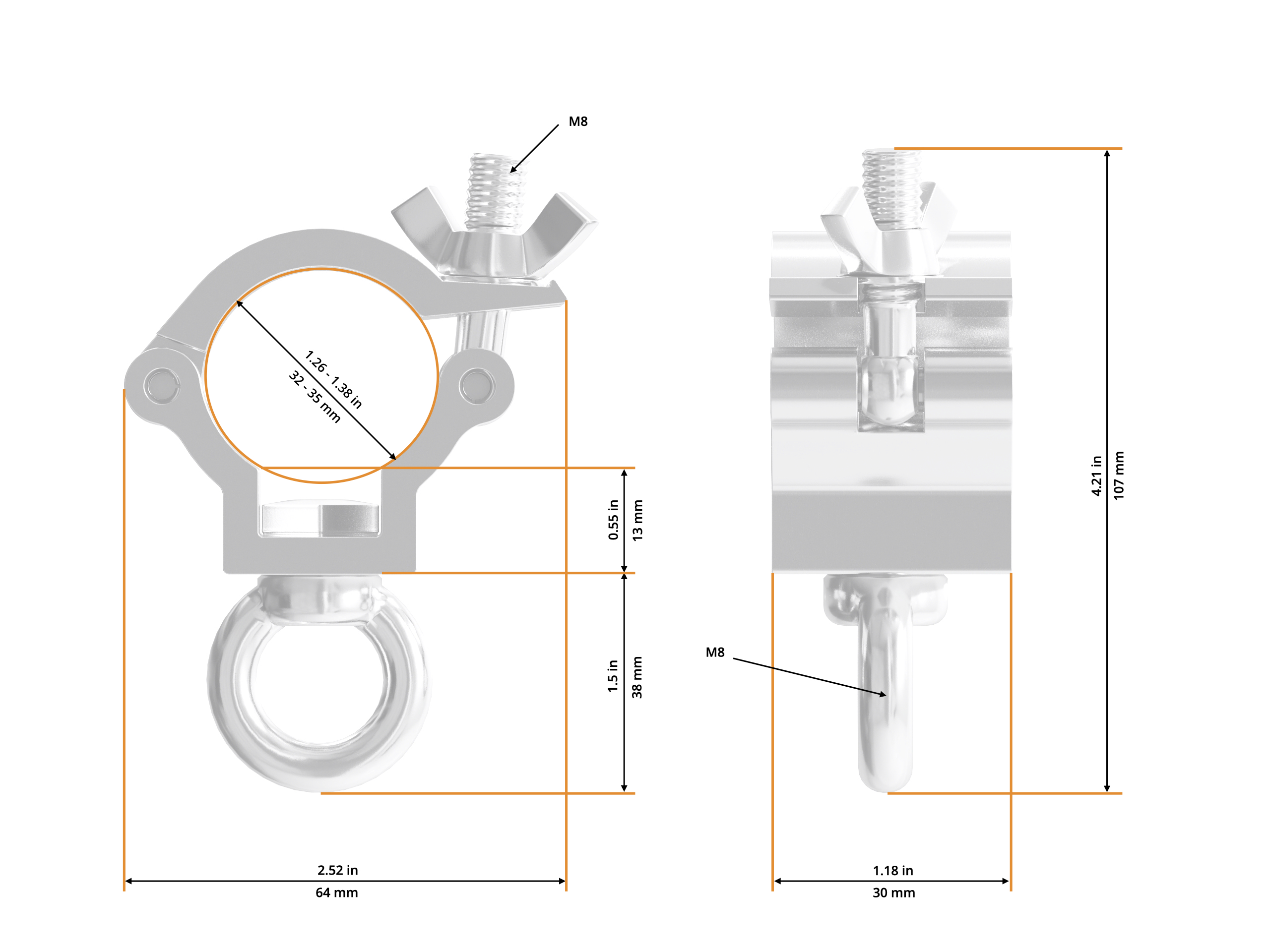 Half Coupler Small 35 Eye 32-35/30/35kg
