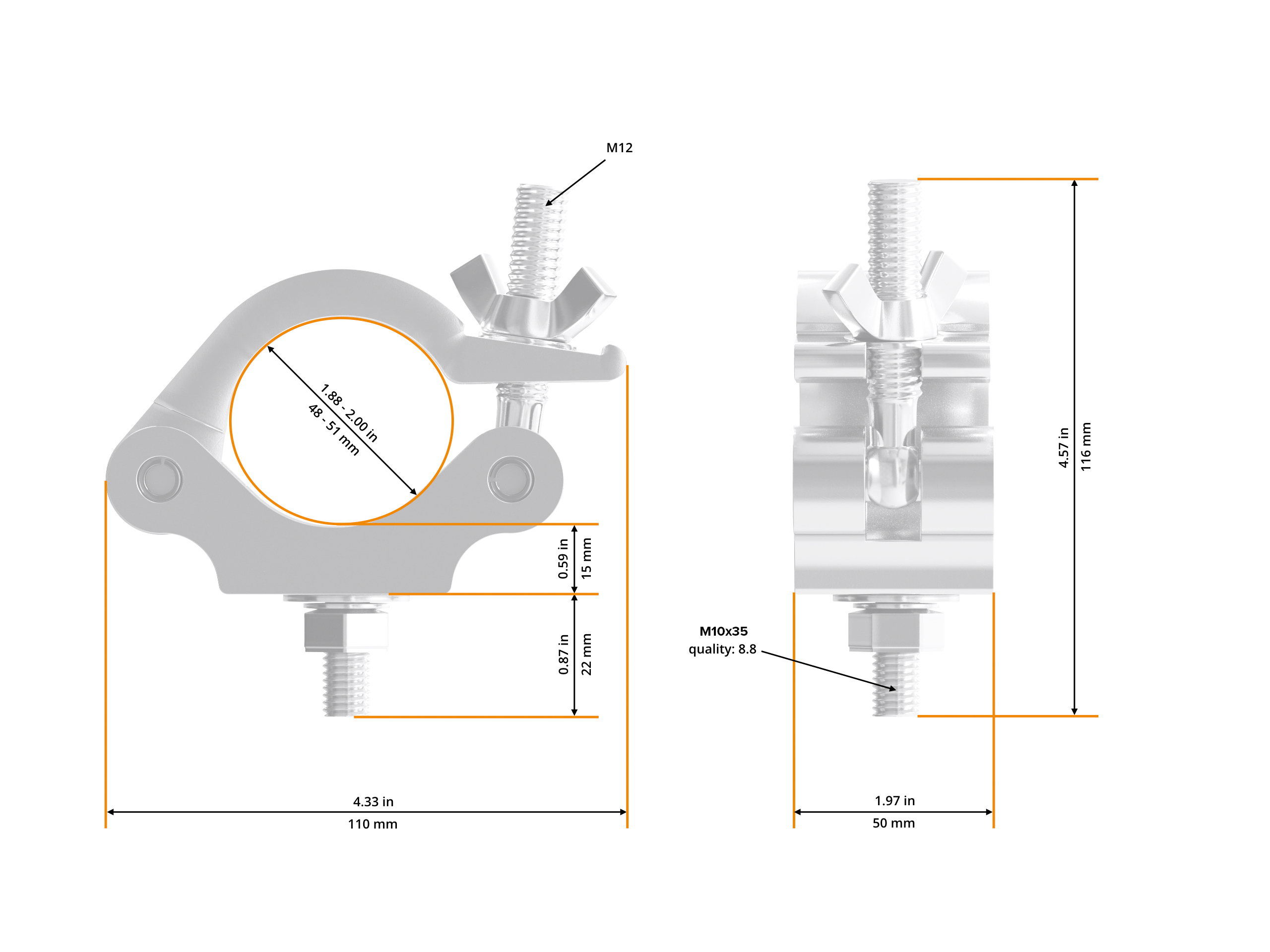 Half Coupler 48-51/50/500kg