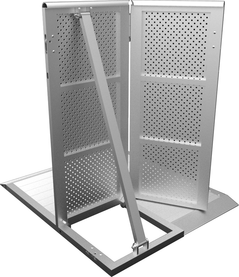 Crash Barrier - gerades Element mit Halbtür Öffnung links