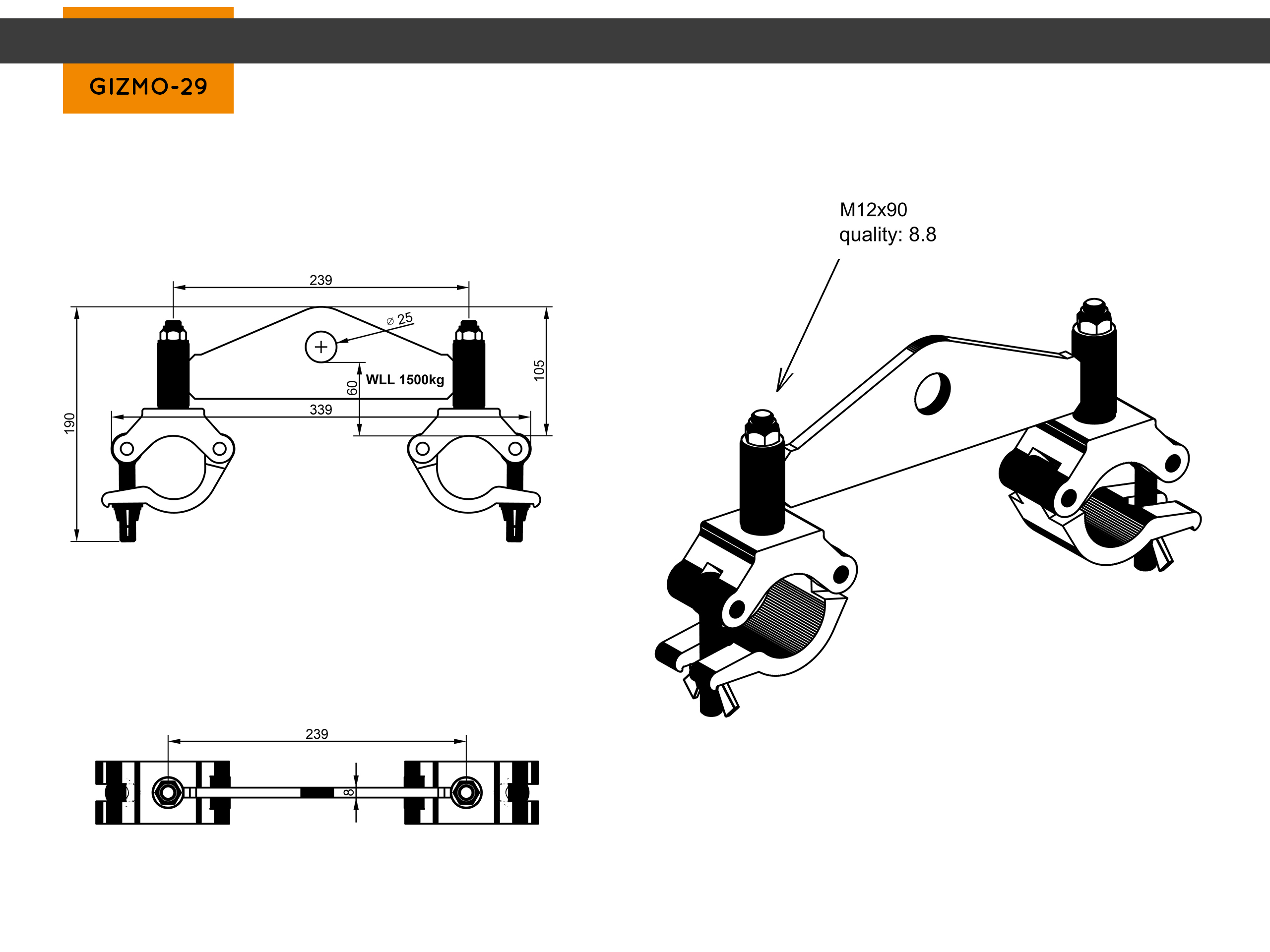 Anschlagpunkt für F33/F34 verzinkt, 750kg