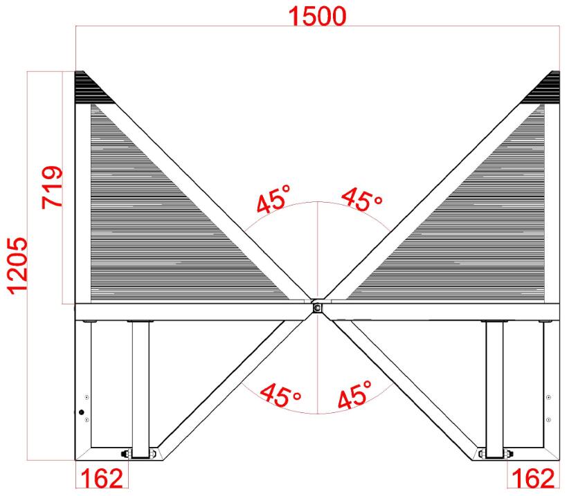 Crash Barrier - Ecke 90-270° - BLACK