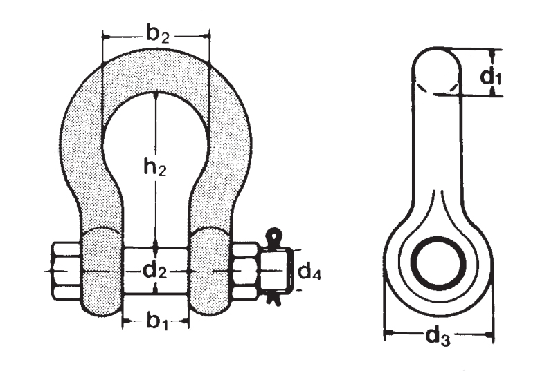 Schäkel HC2 1t 3/8-36 mit Mutter