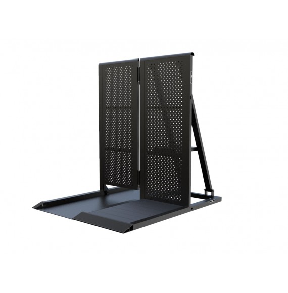 Crash Barrier - gerades Element mit Kabelführungstür - BLACK