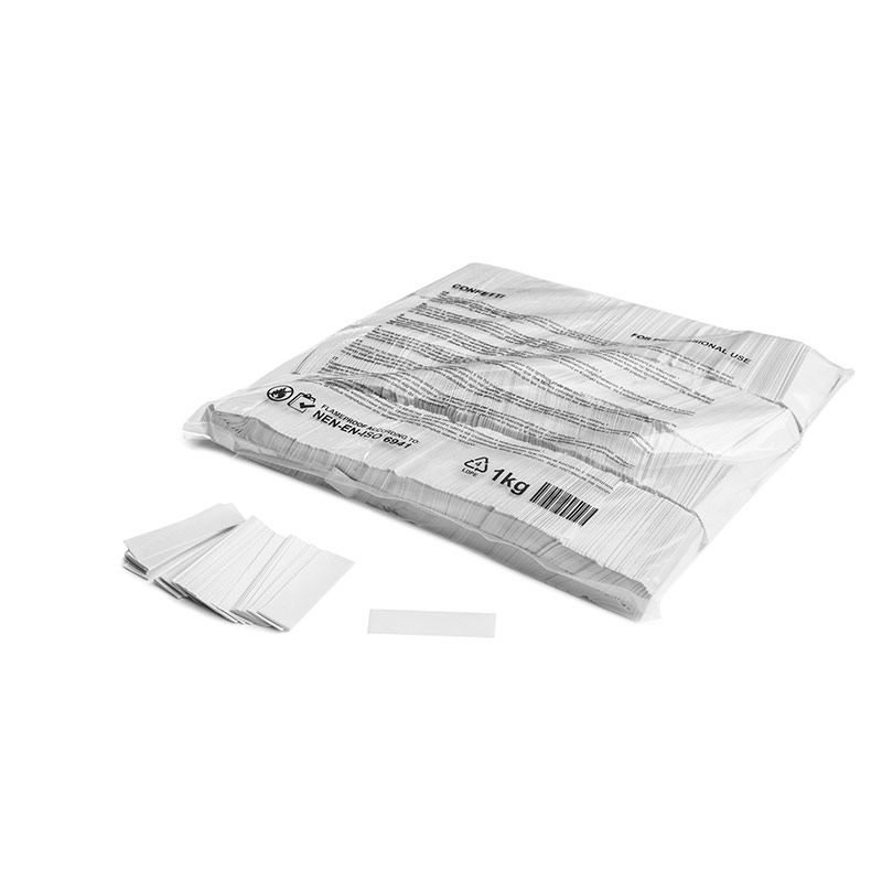Slowfall confetti rectangles 55x17mm - White