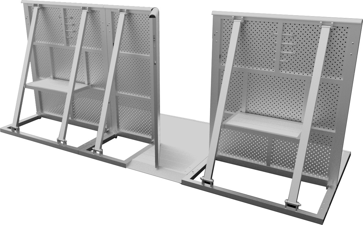 Crash Barrier - gerades Element mit Halbtür Öffnung links