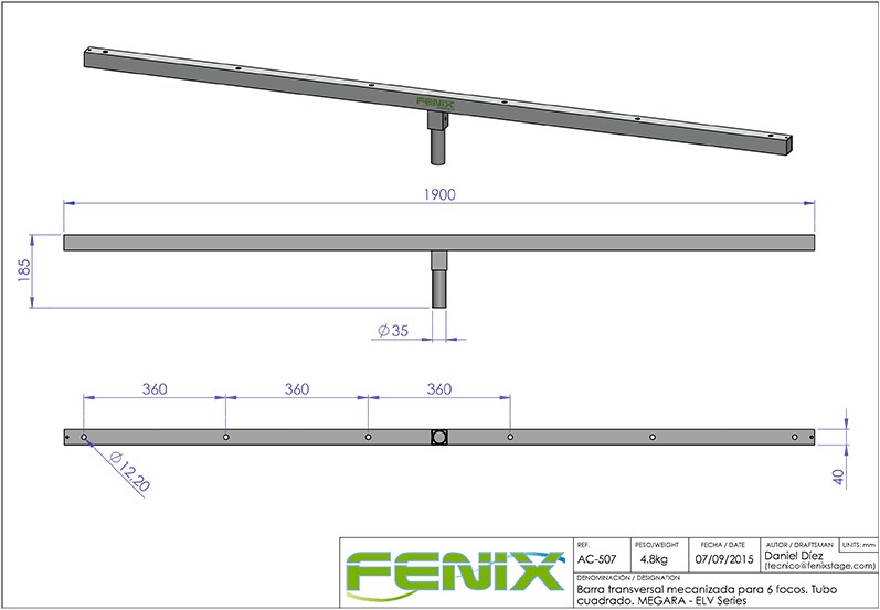 T-Bar AC-507 eckig für Stativ Megara/ELV
