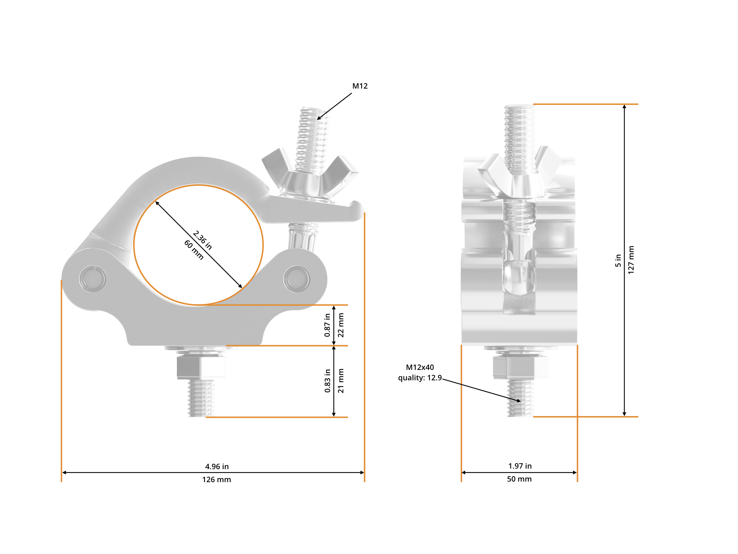 Half Coupler 60/50/750kg